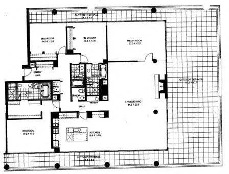 Floor plan for 3 beds, 2 baths, 3099 sqft